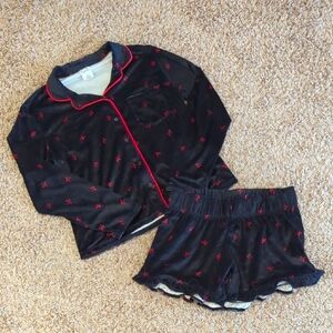 💲 Girls Black & Red Bow Pajamas 🎀🎀